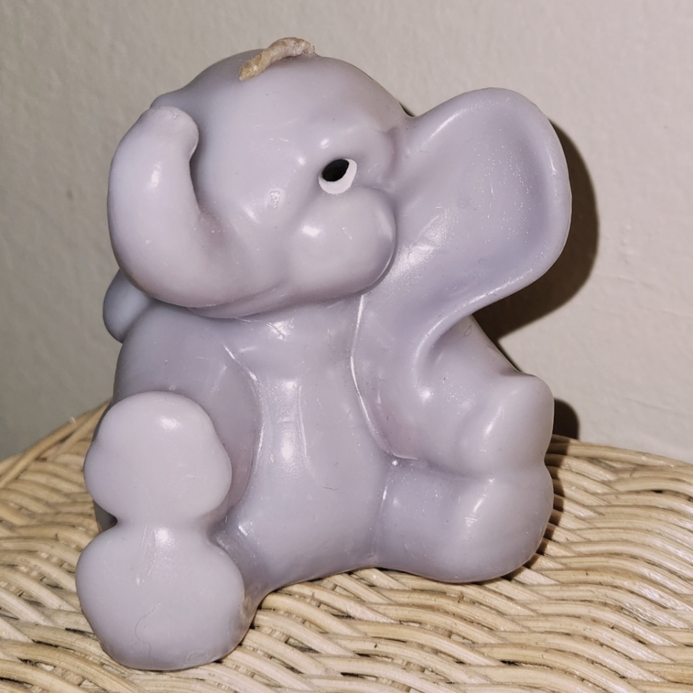 Elephant shaped baby nursery candle